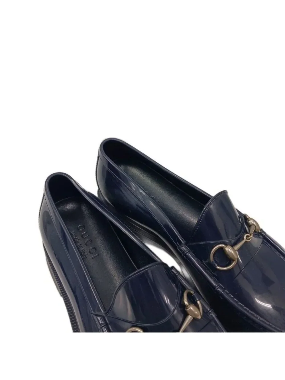 Gucci Horsebit Loafers Rubber Navy 10